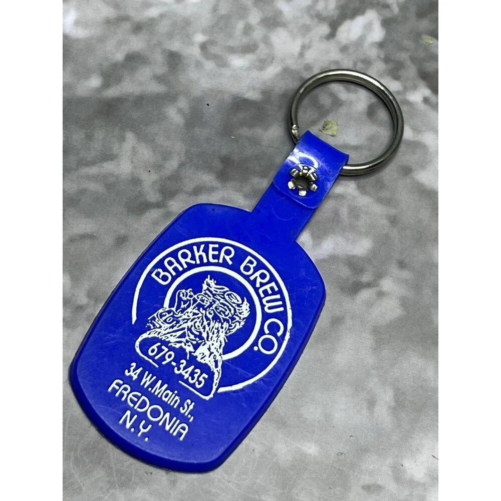 Barker Brew Co. Fredonia New York Vintage Keychain Keyring Brewery